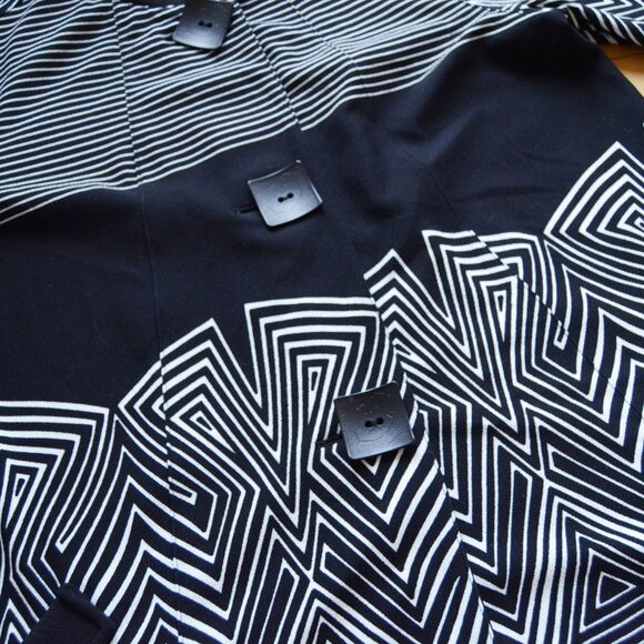 Ali Miles Black White Babydoll Jacket Size XL - Picture 6 of 11